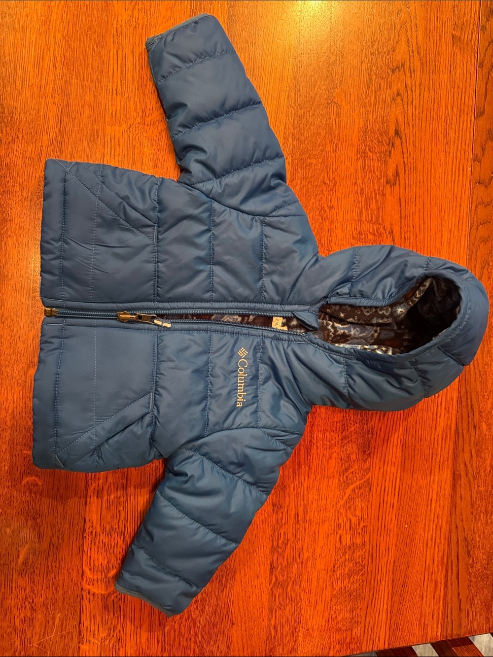 Columbia Navy Blue Hooded Kids Puffer Jacket
